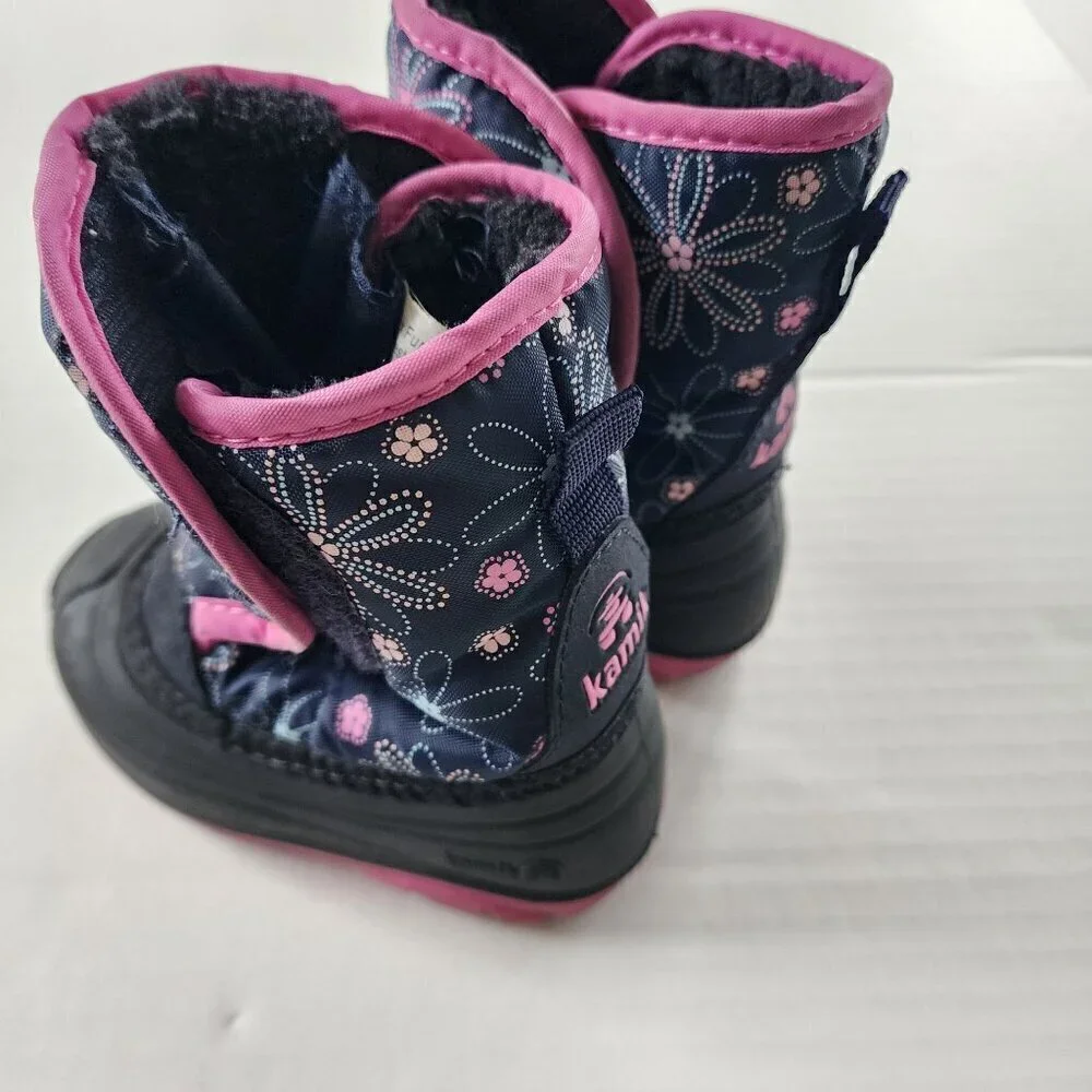 Kamik Baby toddler girl size 5 winter boots Purple floral